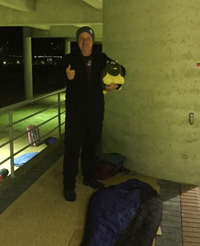 SBI's Shaun Moore takes part in the CEO Sleepout